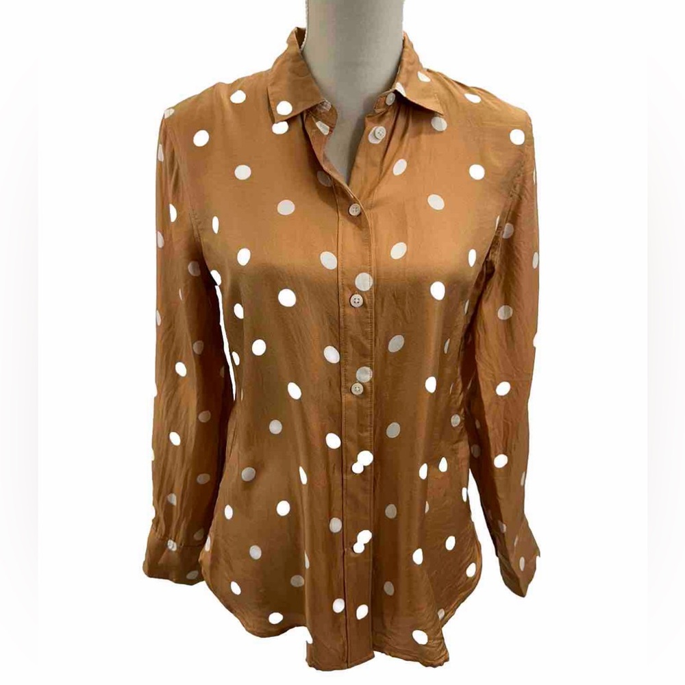 J.Crew Collection Hazel polka dot silk button shirt size 2